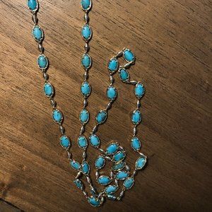 Kendra Scott Turquoise and Gold Long Necklace